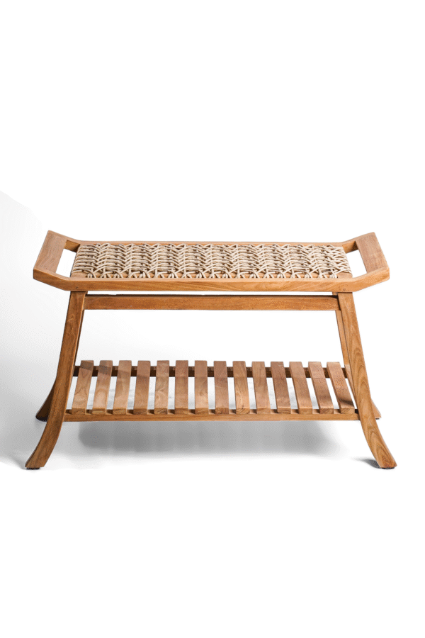 Rope Top Teak Bench